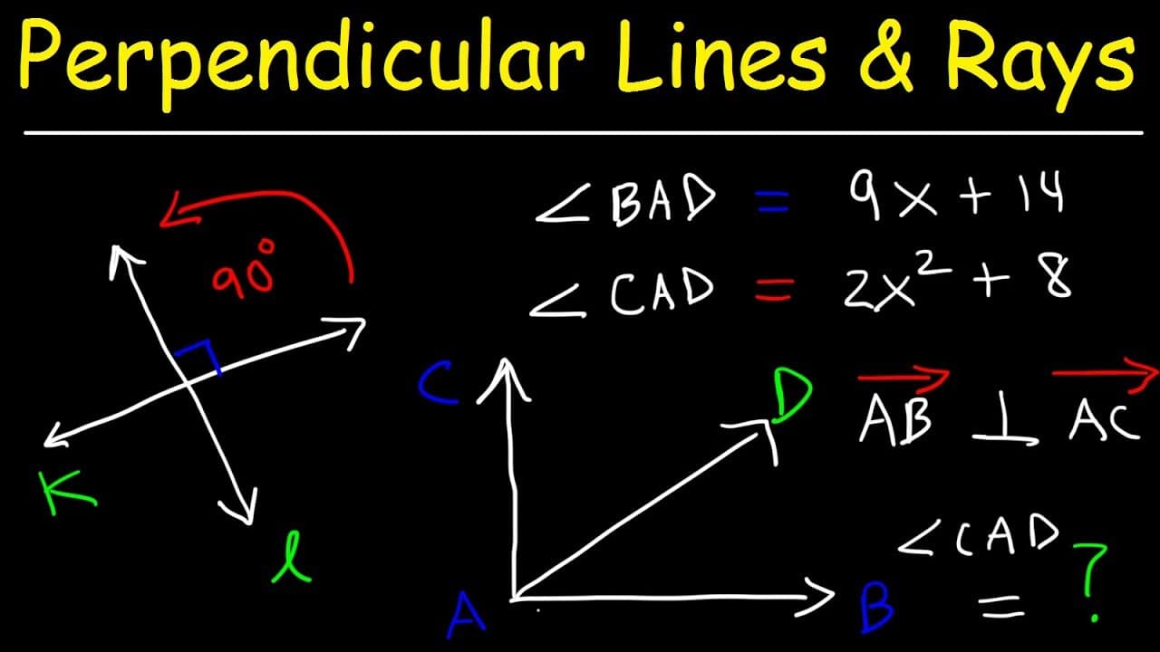 Using Algebra to Find Angles Between Perpendicular Rays