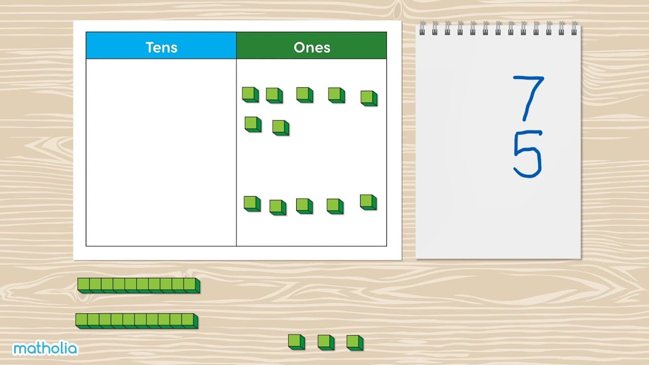 Visualizing Addition to 20 with Regrouping and Base-10 Blocks