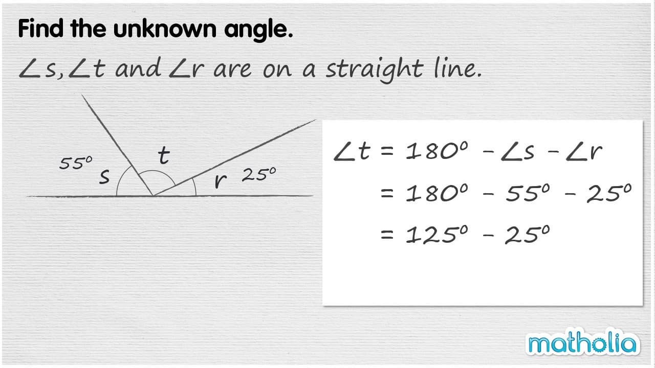 Finding Missing Angles on a Straight Line