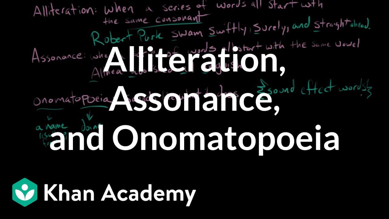 Understanding Alliteration, Assonance, and Onomatopoeia