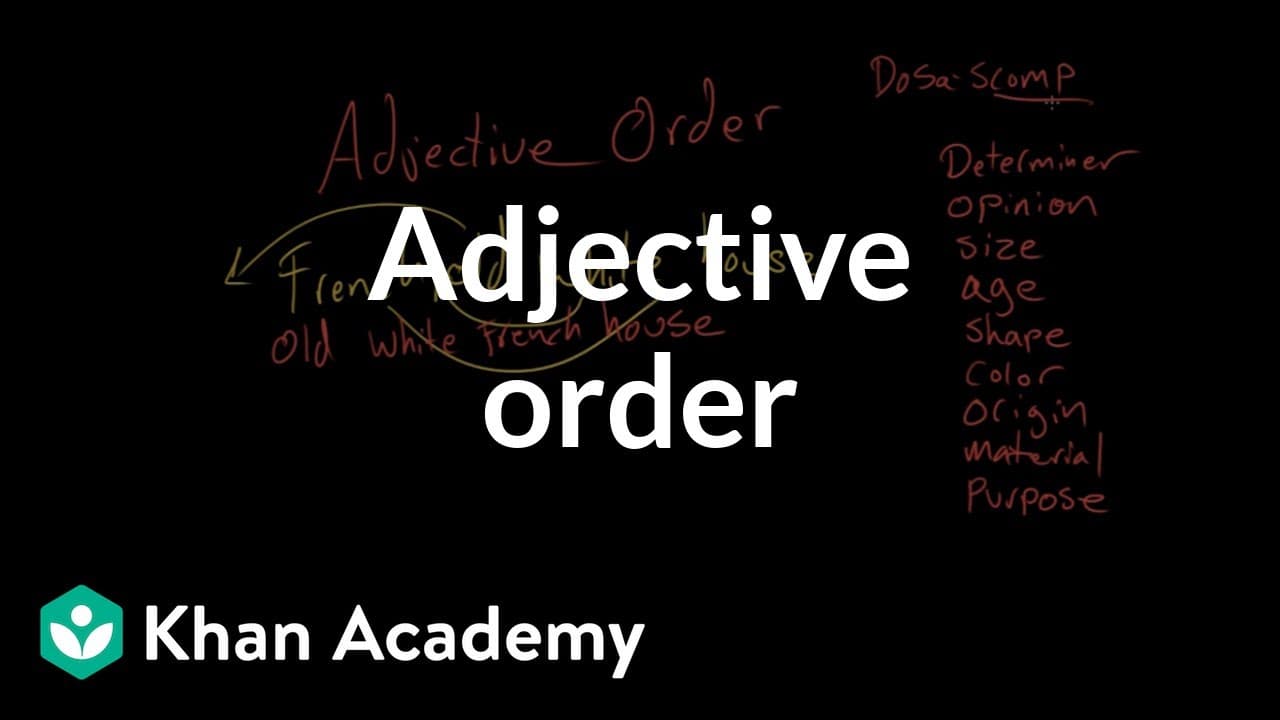 The Secret Order of Adjectives in English