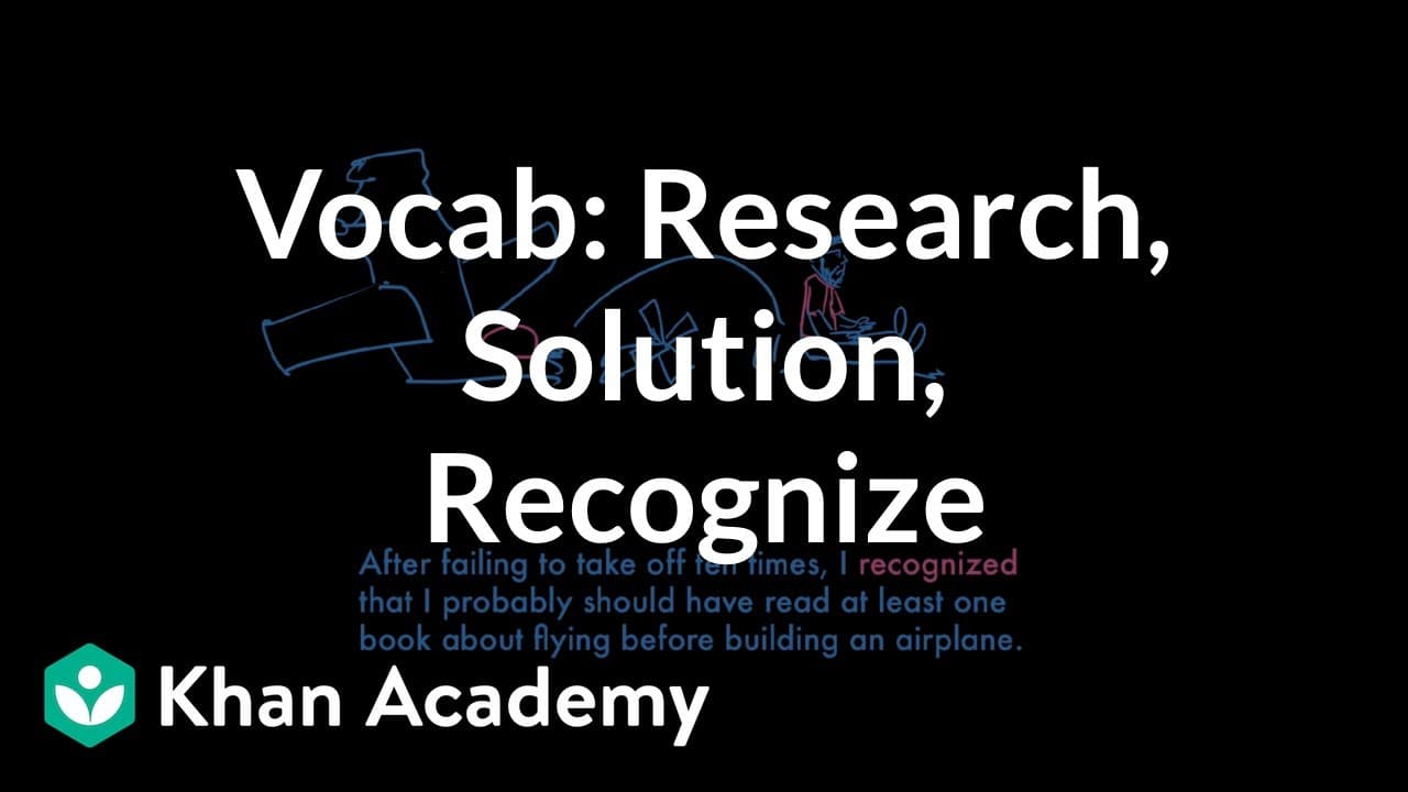 Understanding Solution, Research, and Recognize