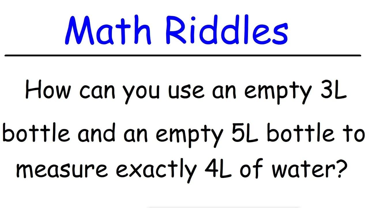 Solving the Water Jug Riddle: Measuring 4 Liters using 3 and 5 Liter Bottles