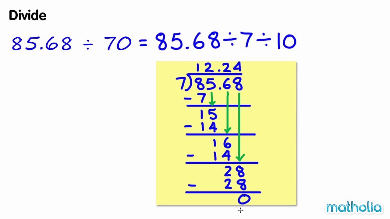 How to Divide Decimals by Multiples of Ten