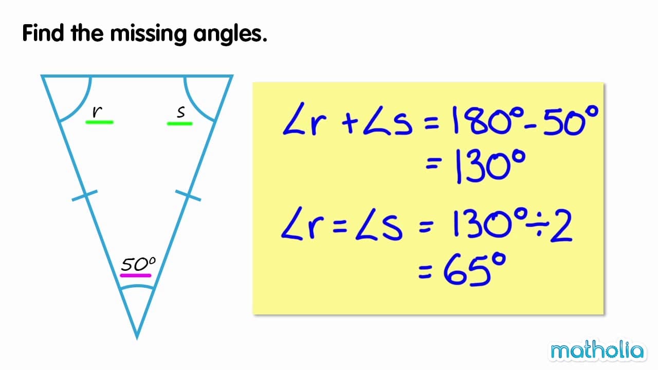 Finding Missing Angles Using the 180-Degree Triangle Rule