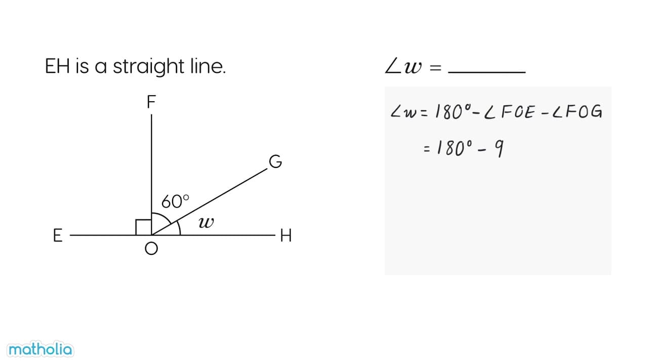 Finding Missing Angles on a Straight Line