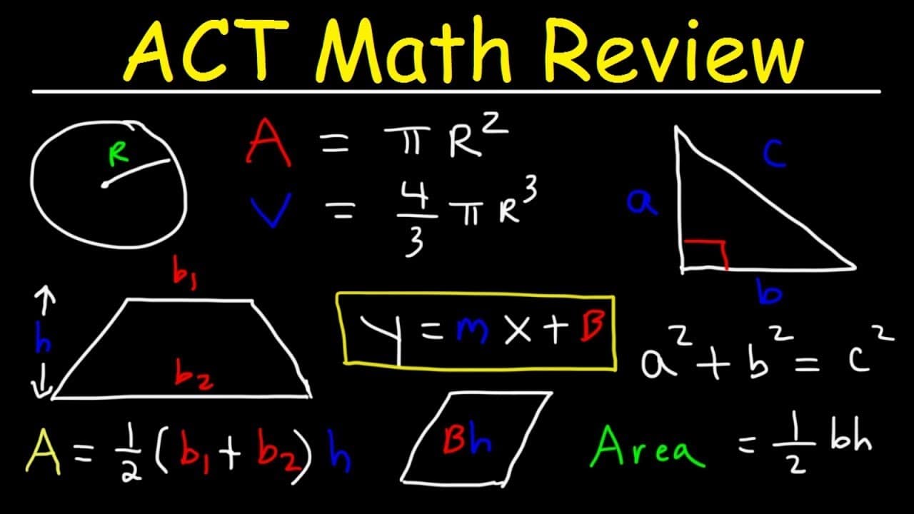 ACT Math Practice Test: Review of Algebra, Geometry, and Trig Concepts
