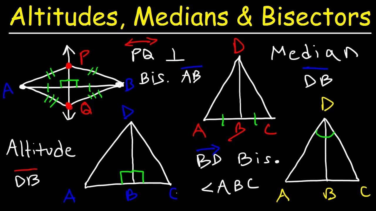 Identifying Medians, Altitudes, and Bisectors in Triangles