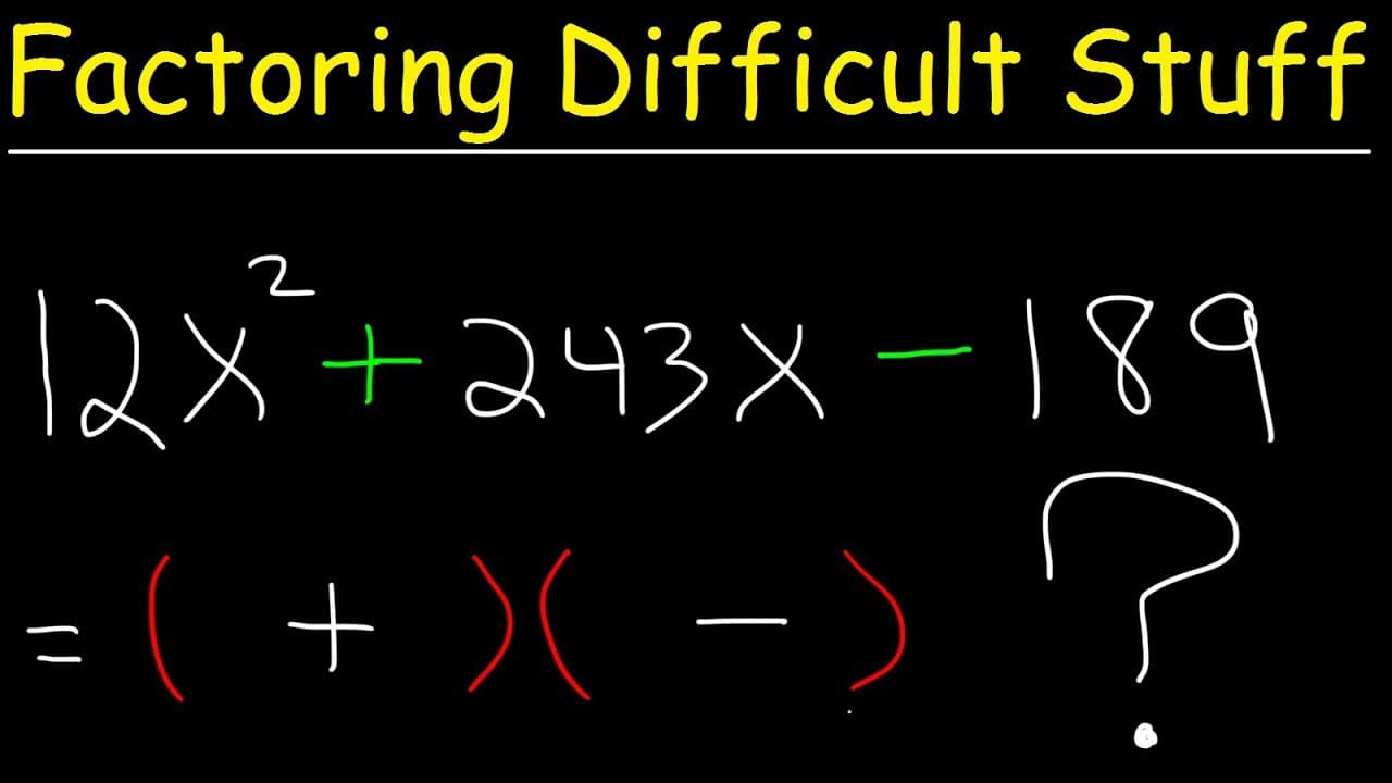 Using the Quadratic Formula to Factor Difficult Trinomials