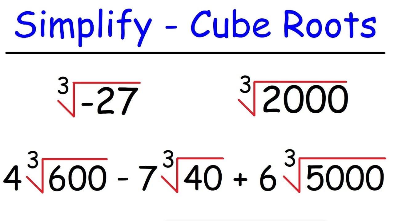 How to Simplify Cube Roots and Radical Expressions