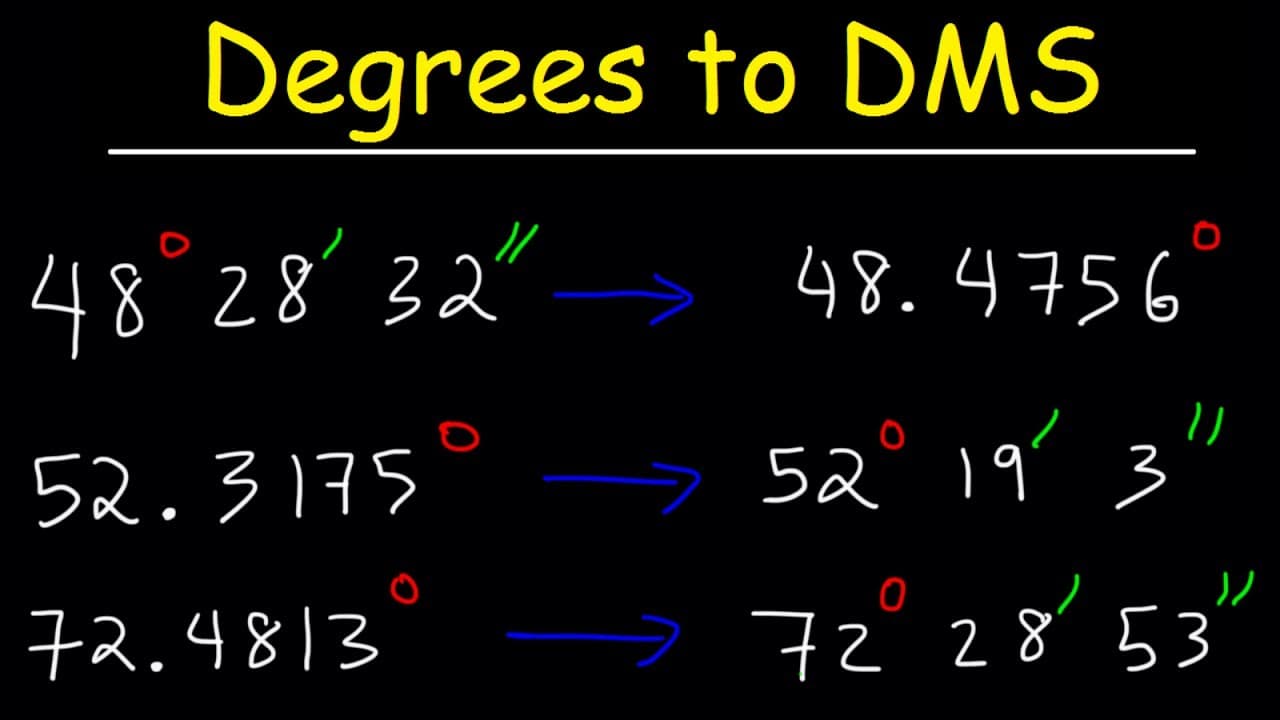 How to Convert Between Degrees, Minutes, Seconds and Decimal Degrees