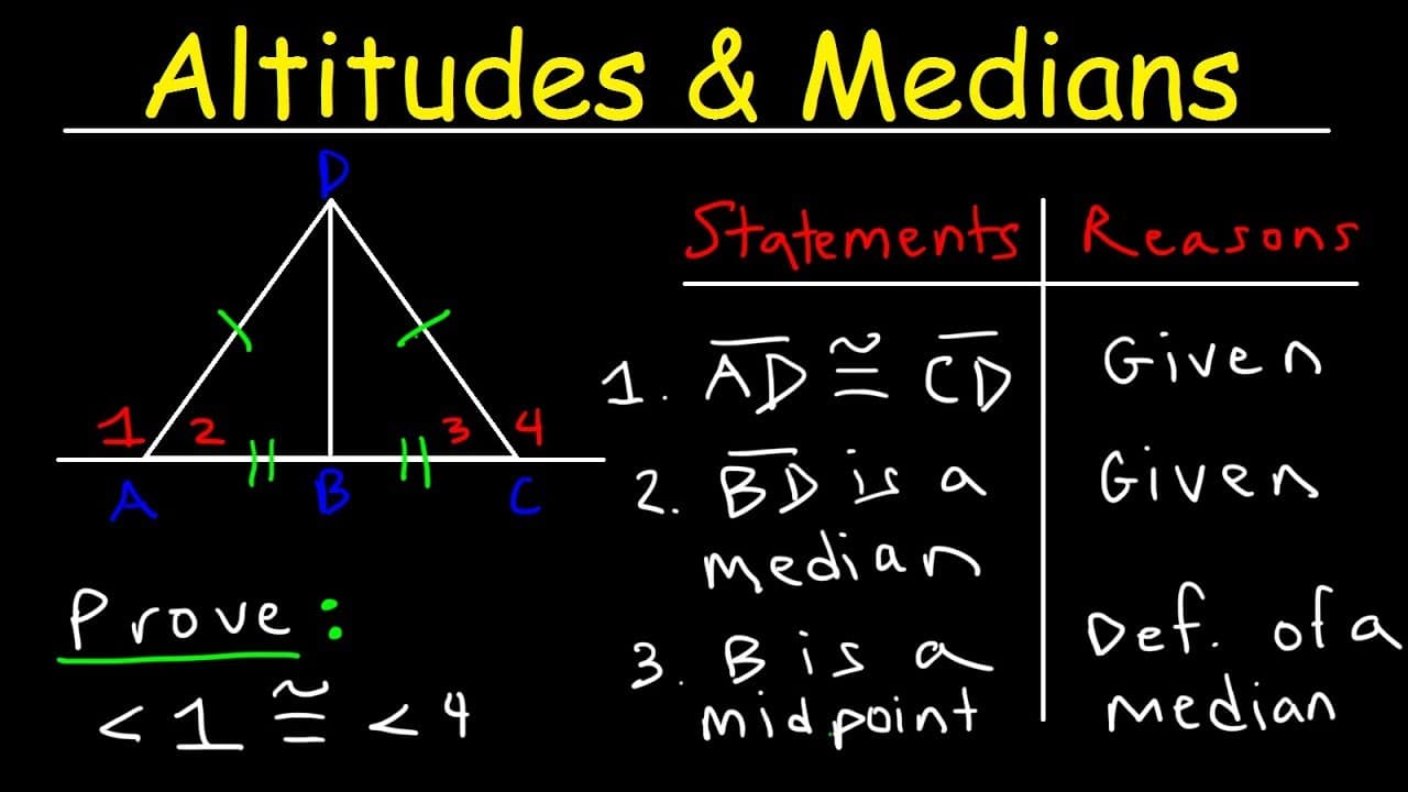 How to Write Two-Column Proofs with Medians and Altitudes