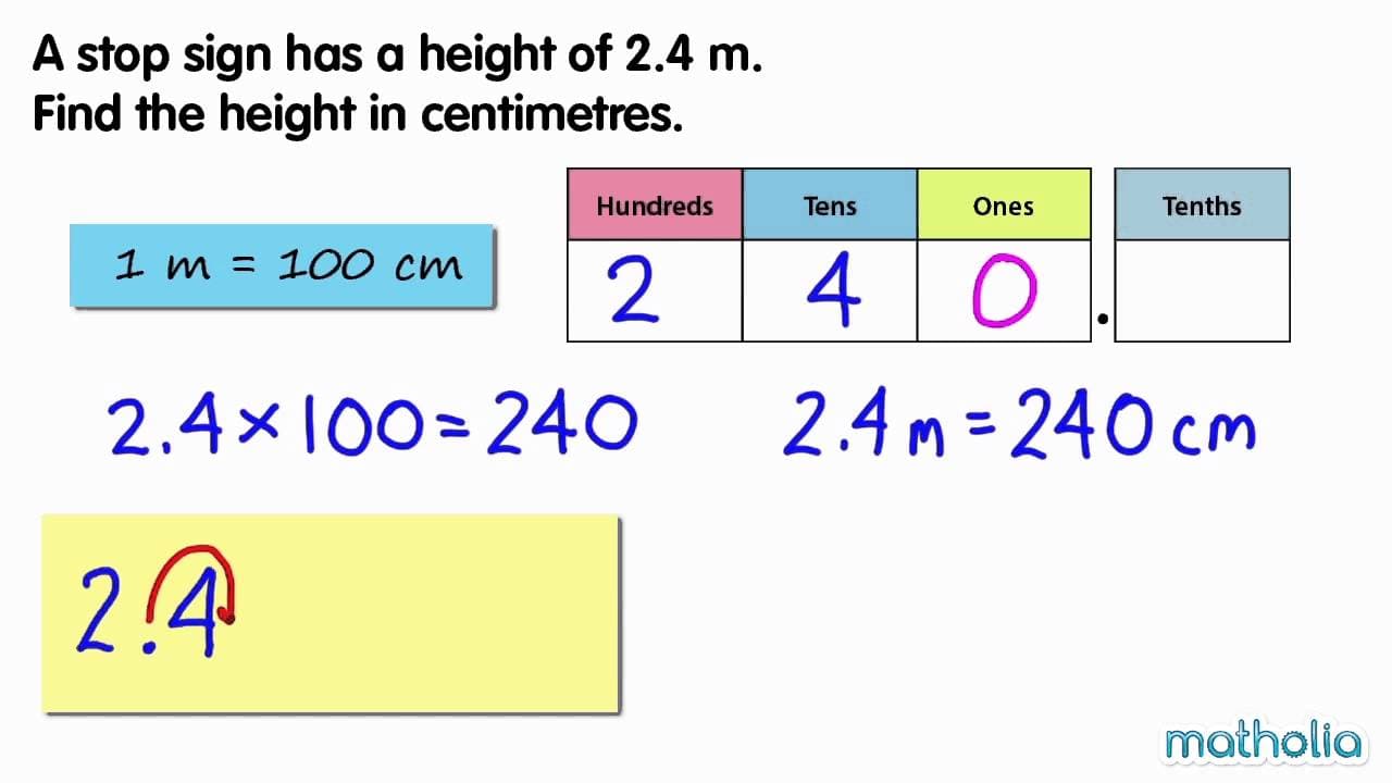 How to Convert Meters to Centimeters Using Decimals