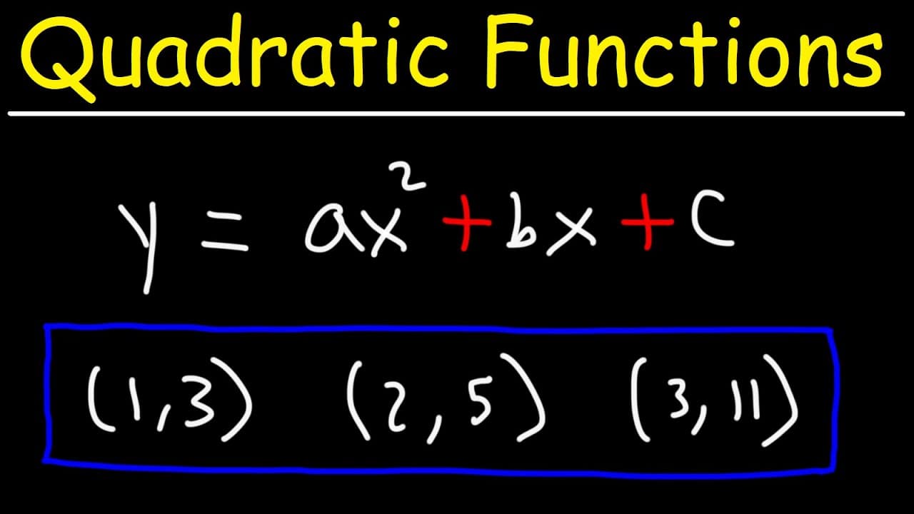 Finding the Equation of a Quadratic Function Given Three Points
