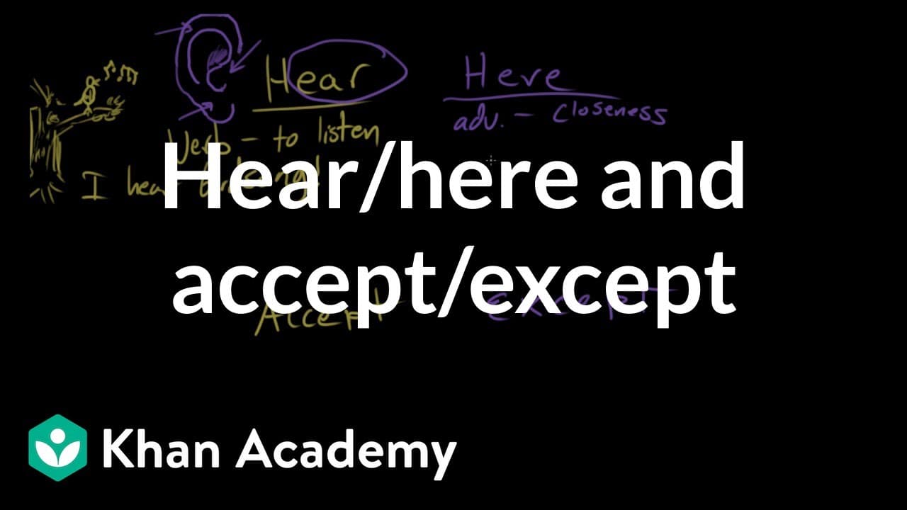 Mastering Confusing Words: Hear vs. Here and Accept vs. Except