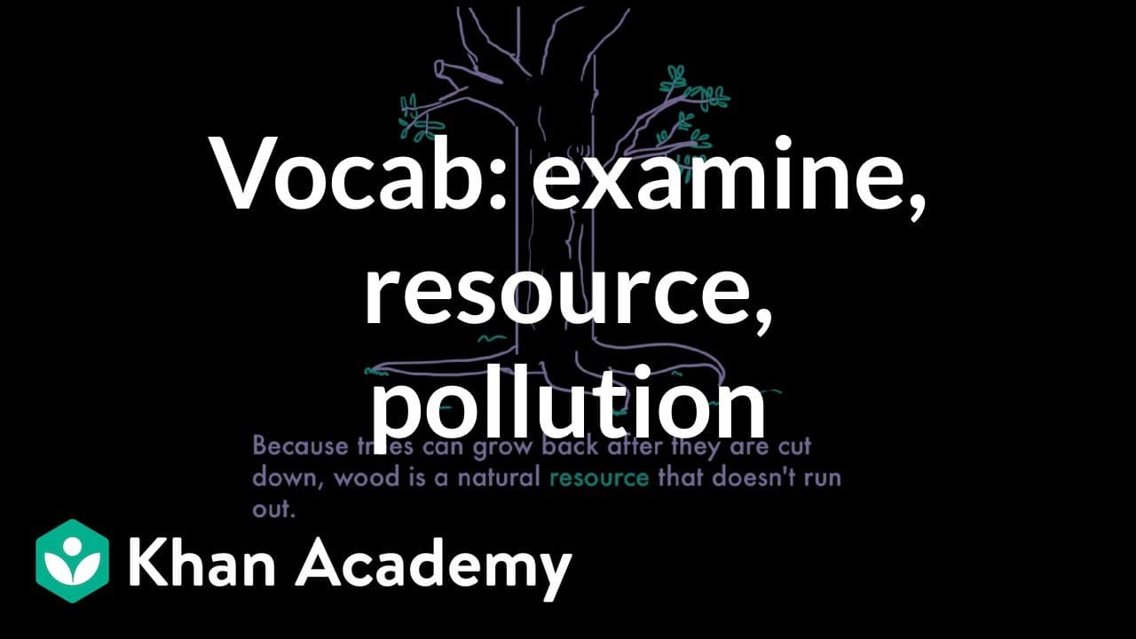 Defining and Using the Words Examine, Resource, and Pollution