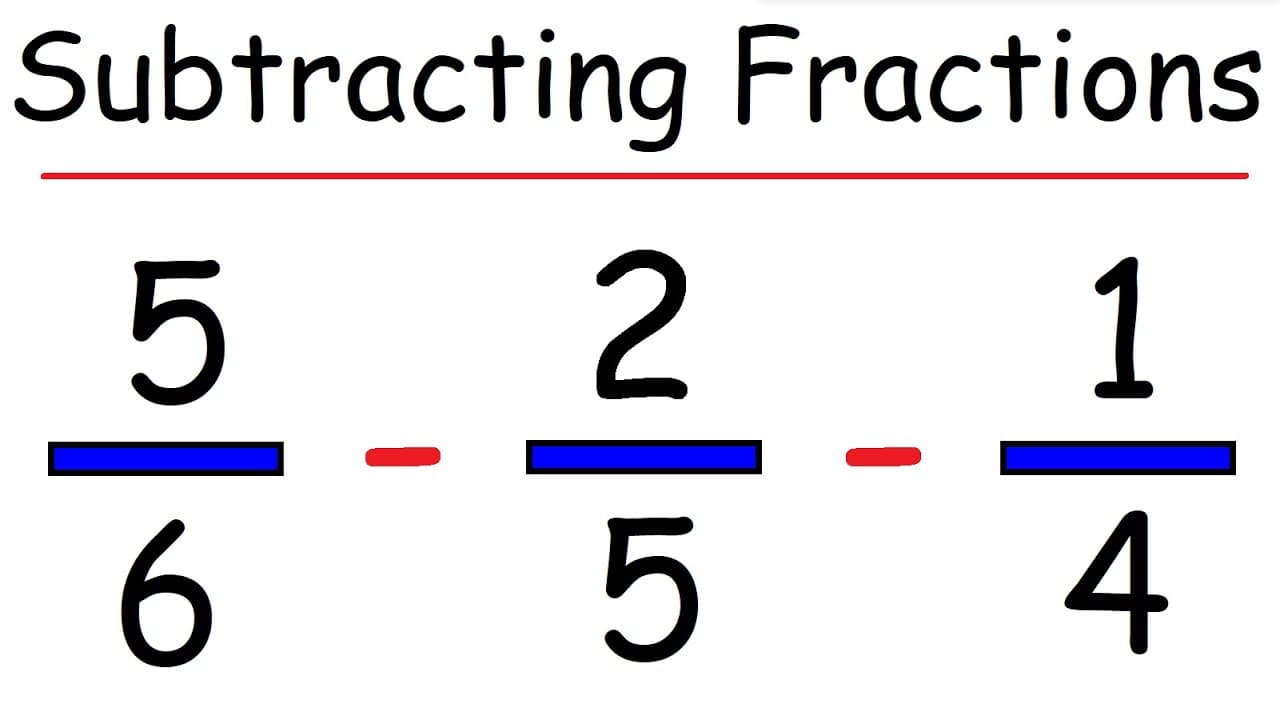 How to Subtract Three Fractions with Different Denominators