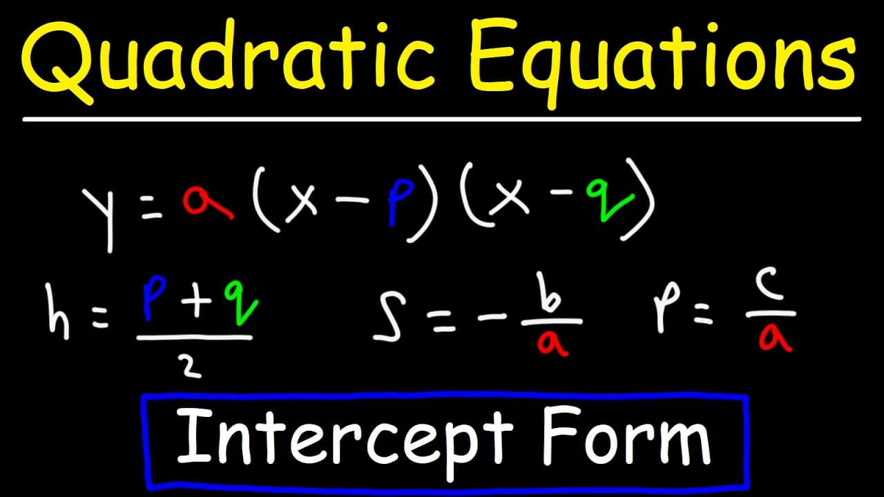 How to Analyze Quadratic Equations Using Intercept Form