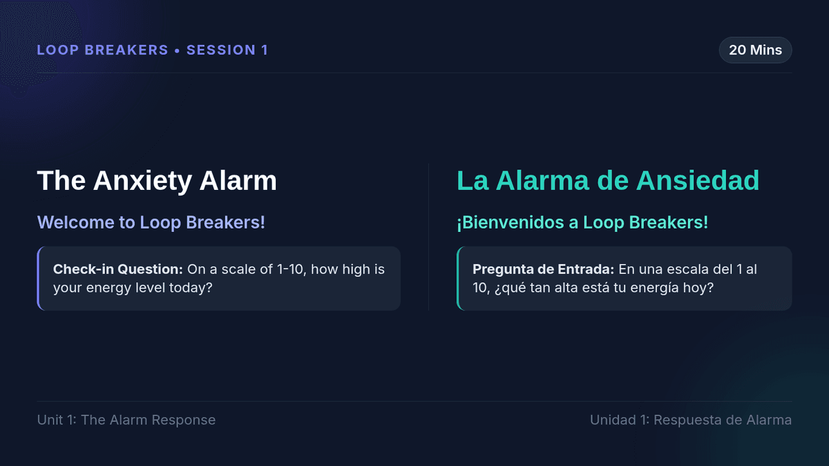 Anxiety alarm check-in deck