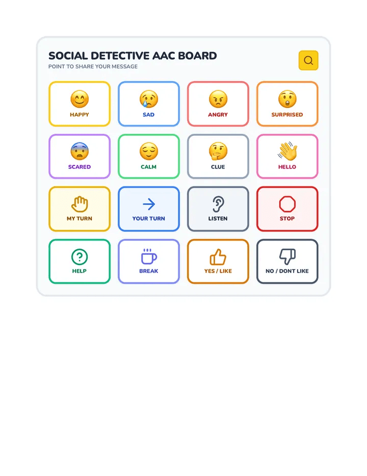 Social Detective AAC Board