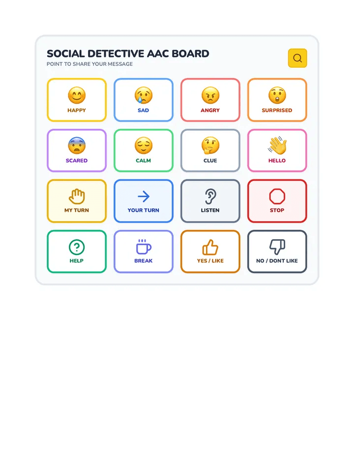 Social Detective AAC Board