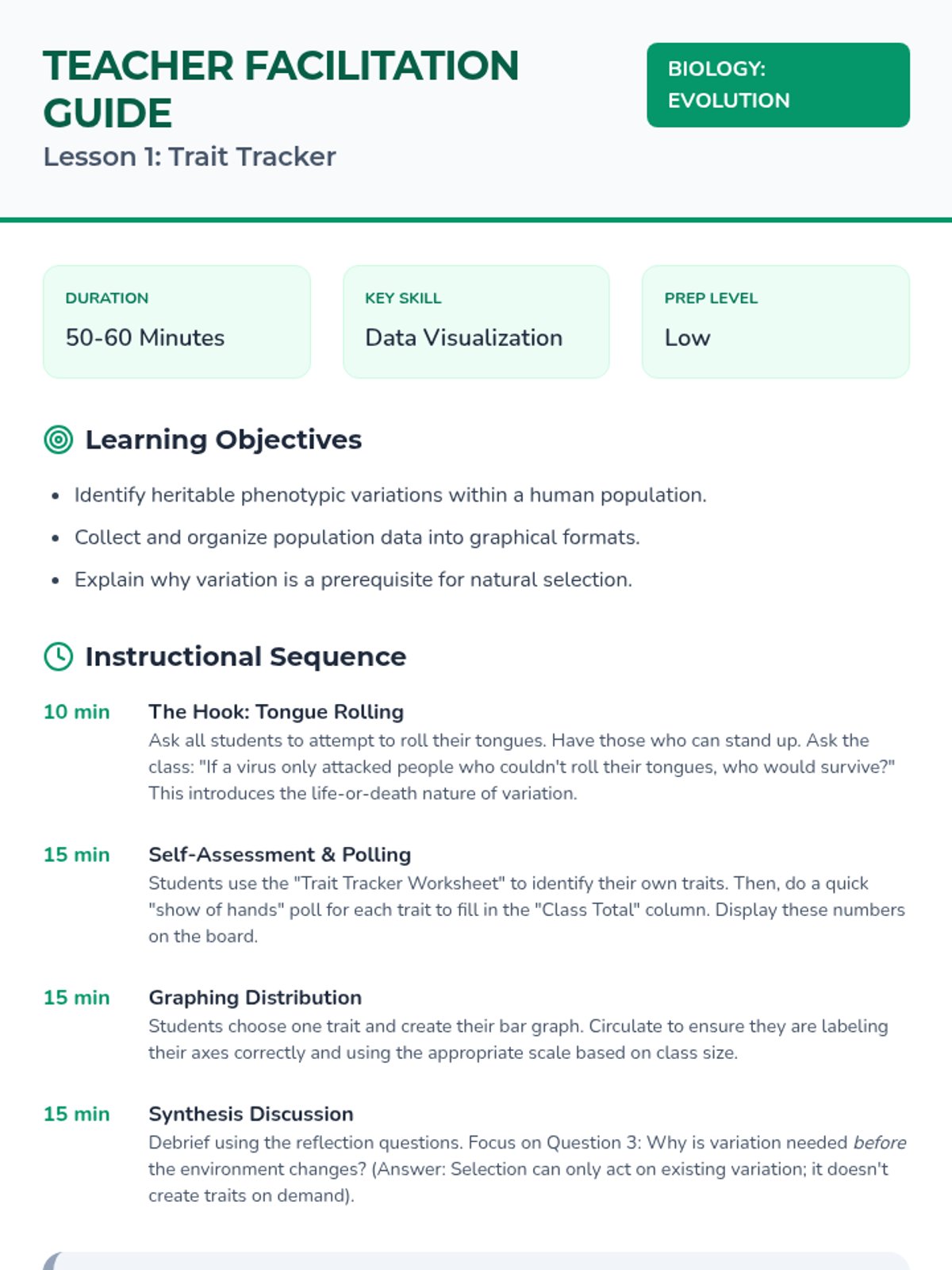 Trait Tracker Teacher Guide • Material • Lenny Learning