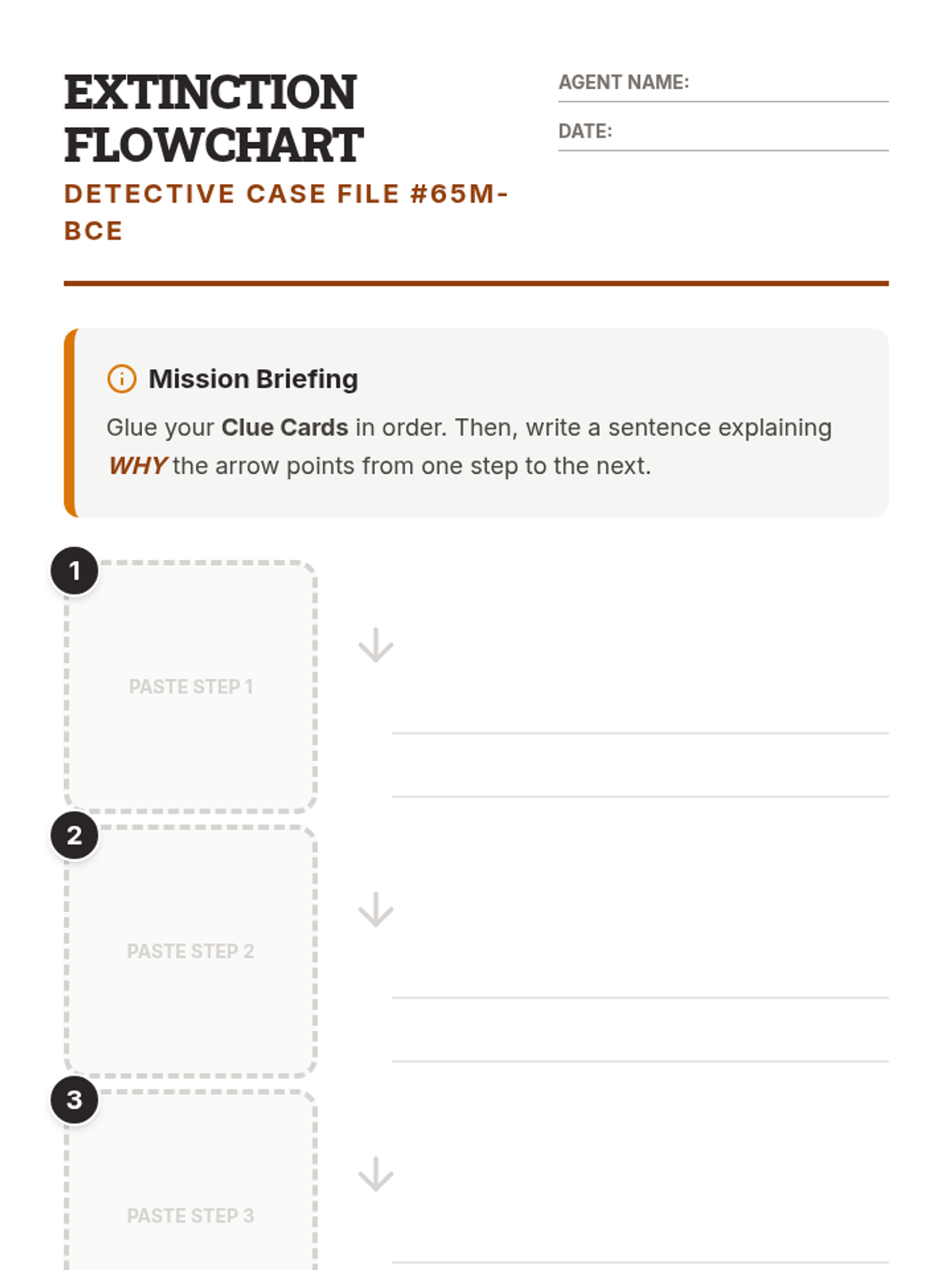Extinction Flowchart Worksheet • Material • Lenny Learning