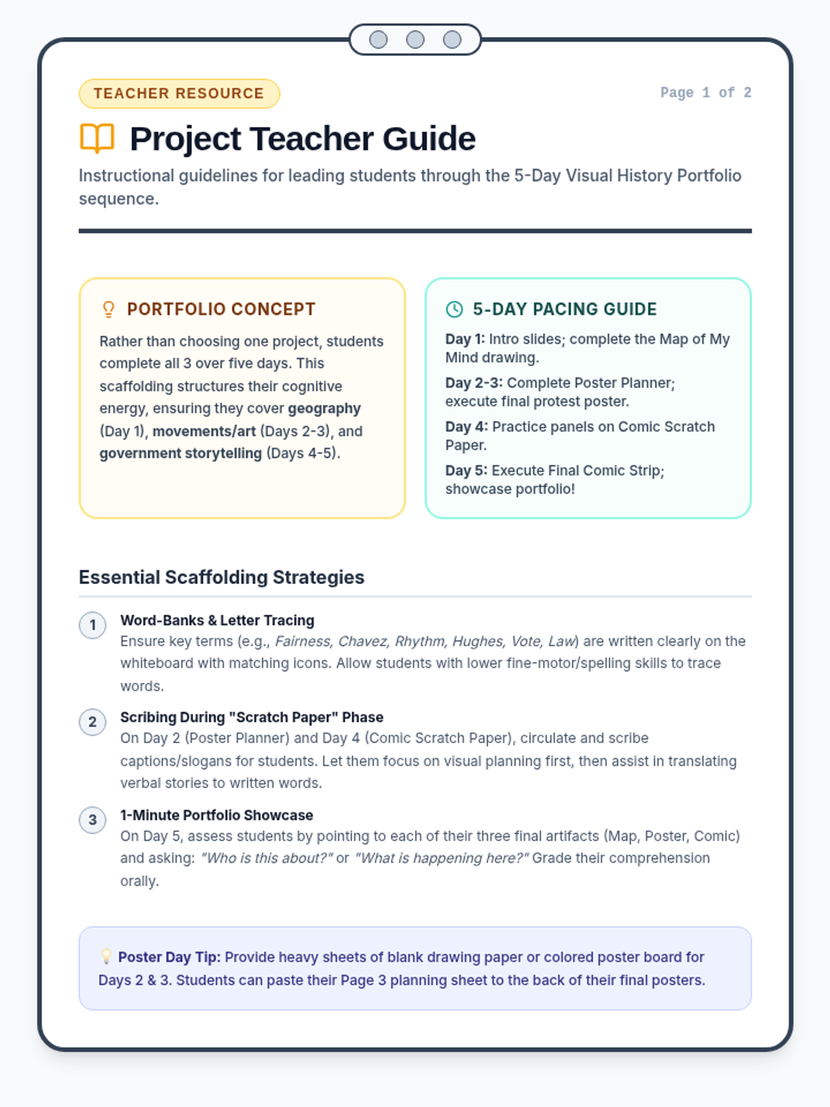 Project Rubric Teacher Guide