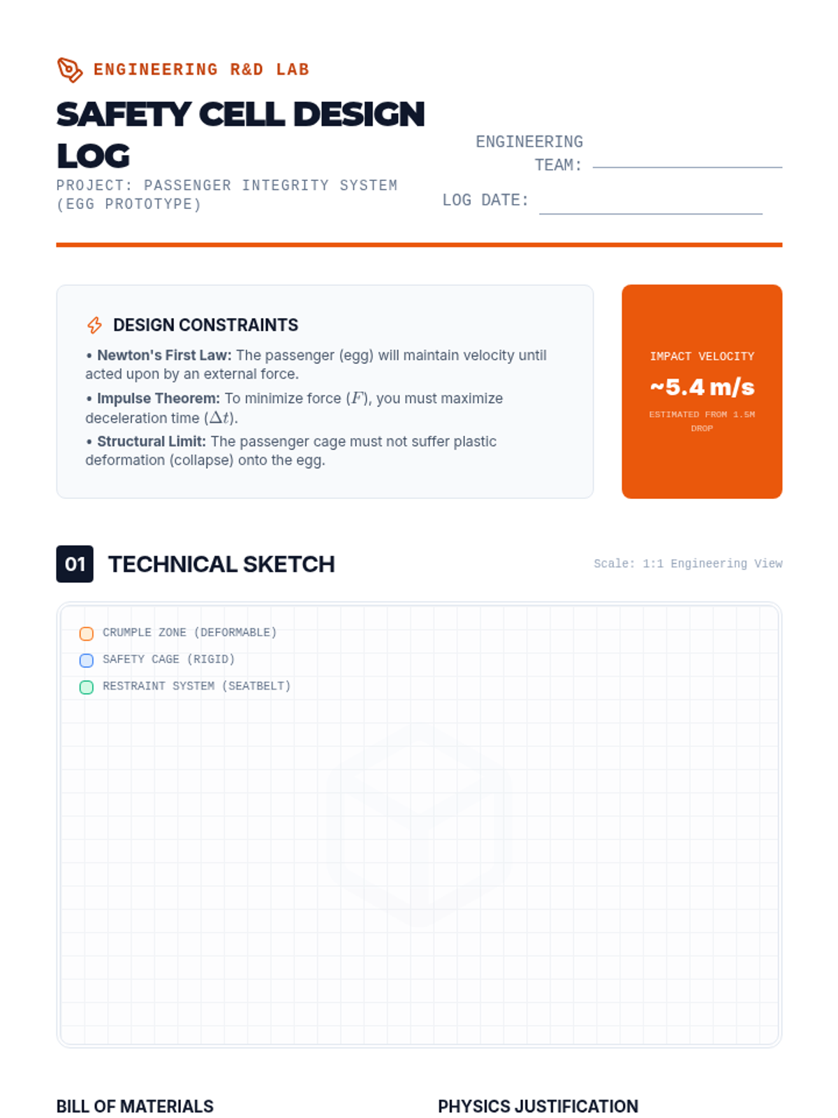 Safety Cell Design Log Worksheet • Material • Lenny.com