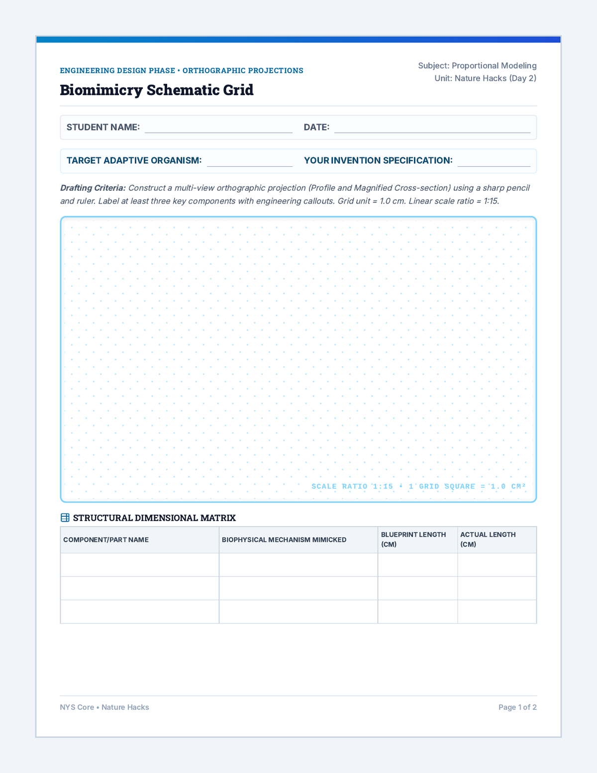Nature Hacks Design Blueprint page 1