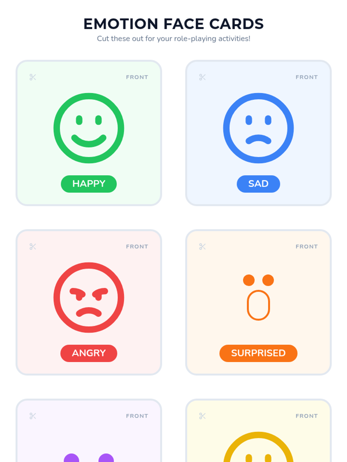 Printable Emotion Faces Worksheet • Material • Lenny Learning