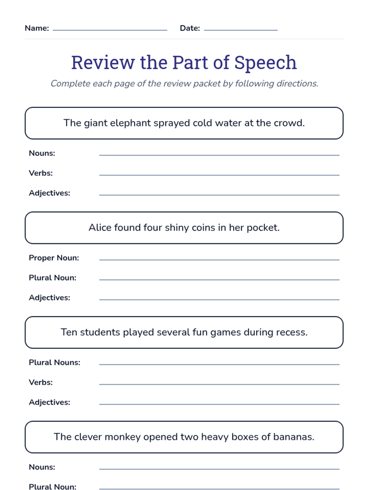 POS Detective Worksheet