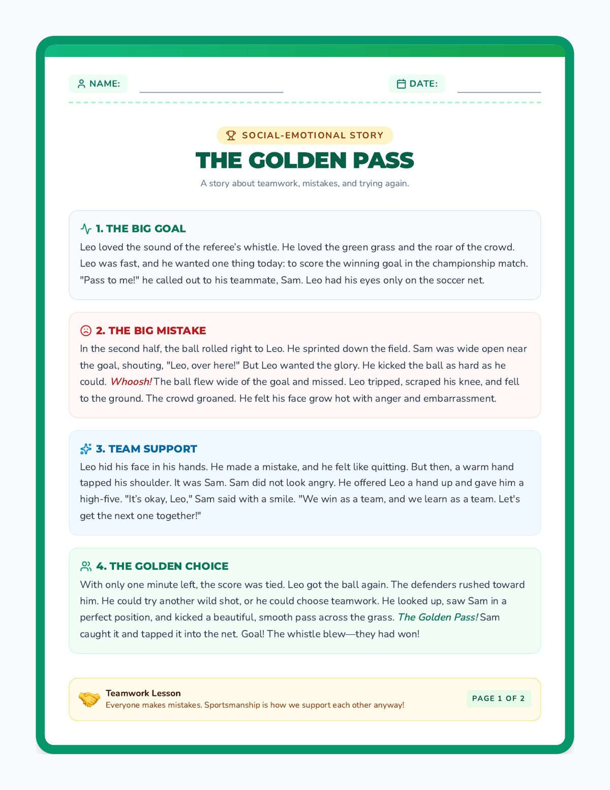 Golden Pass Story page 1