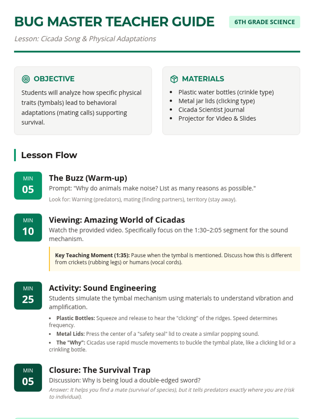 Bug Master Teacher Guide • Material • Lenny Learning
