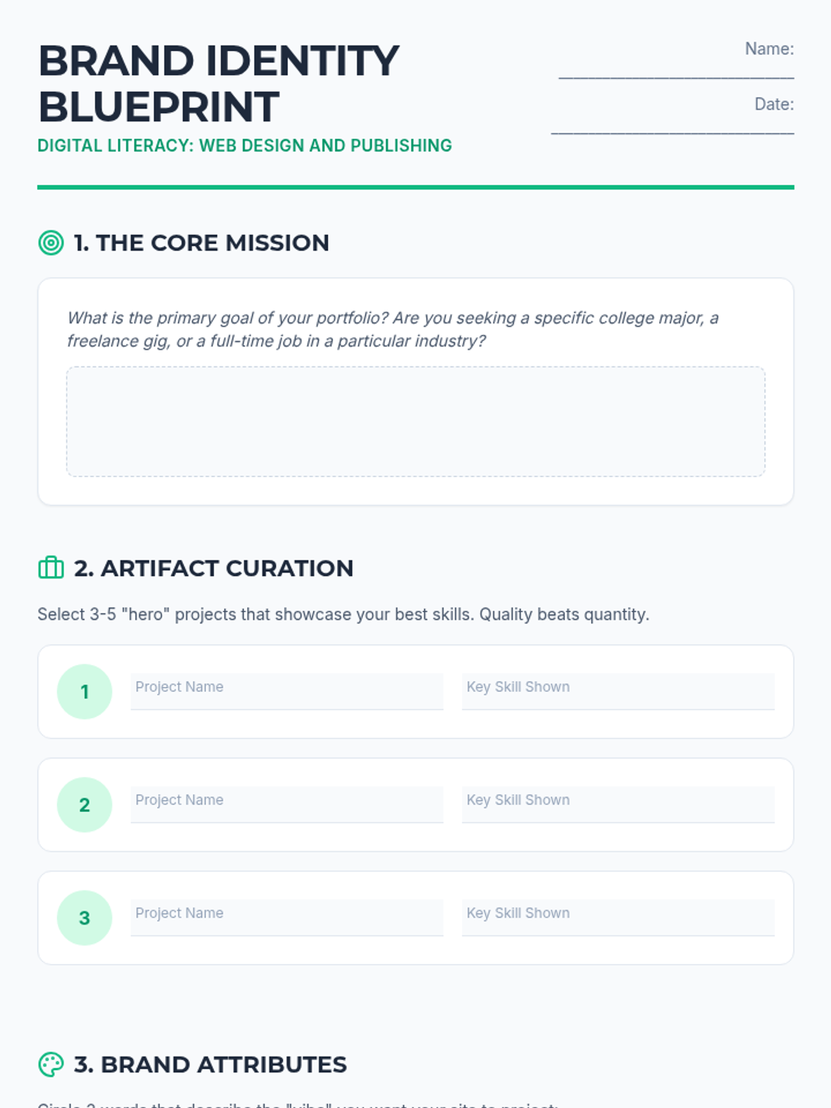 Brand Identity Blueprint Worksheet