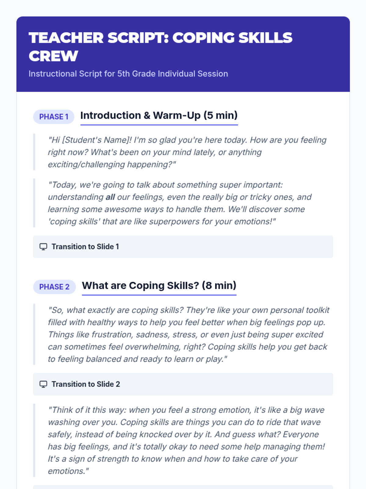 Coping Skills Crew • Lesson • Lenny Learning