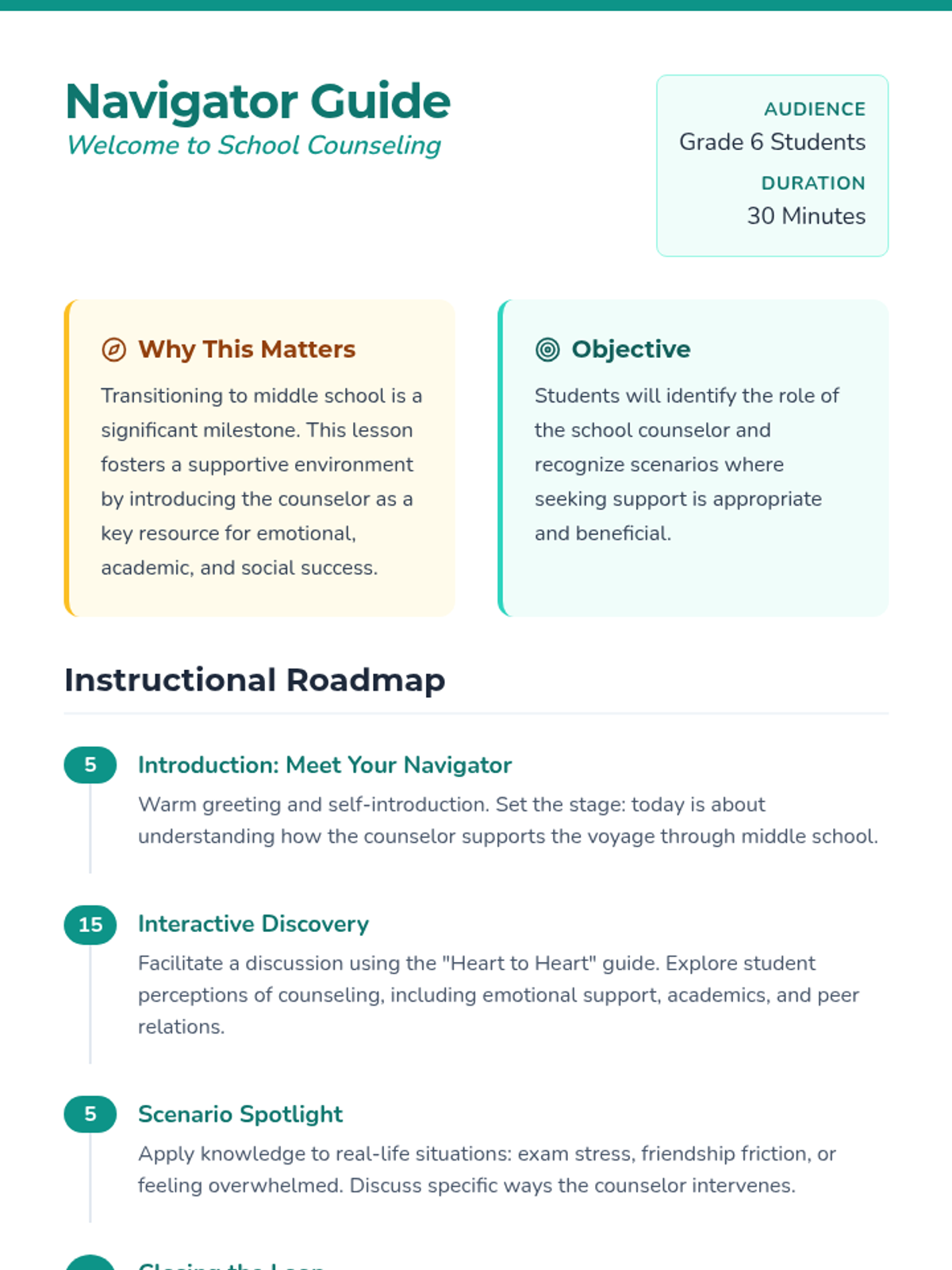 Navigator Guide Lesson Plan