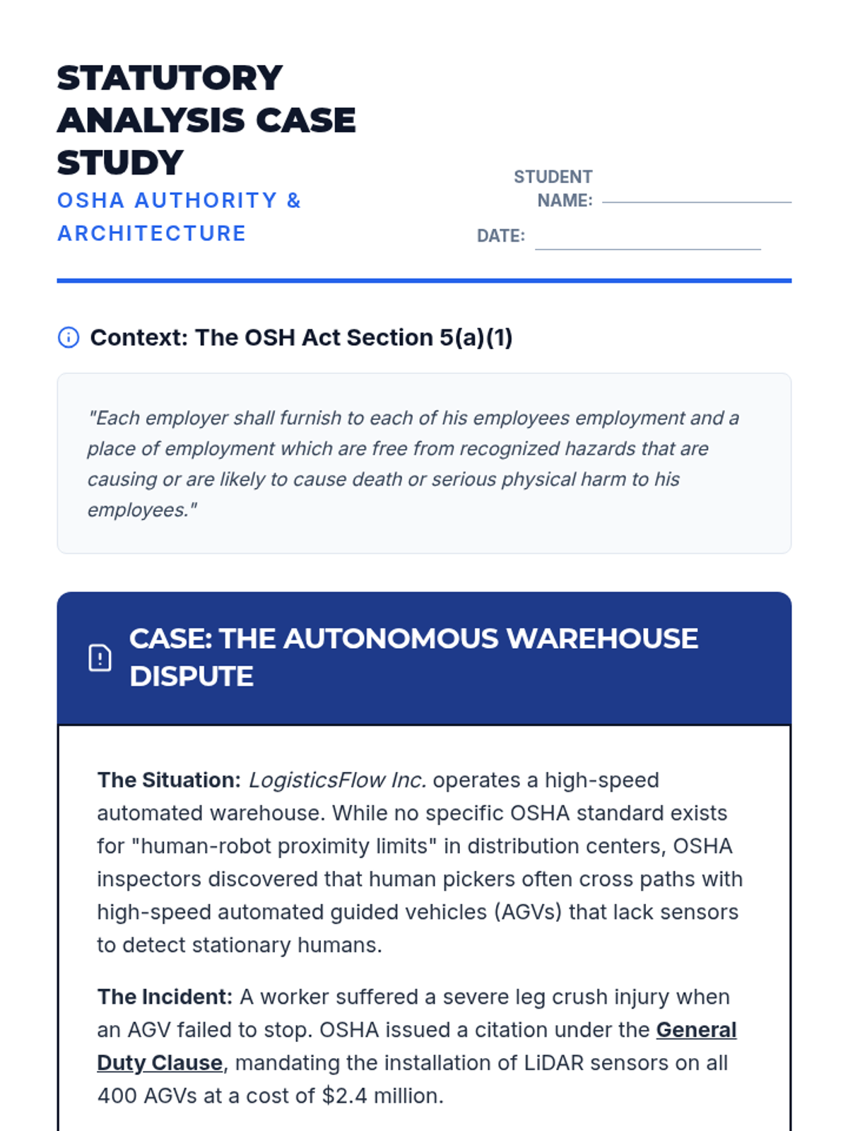Statutory Analysis Worksheet
