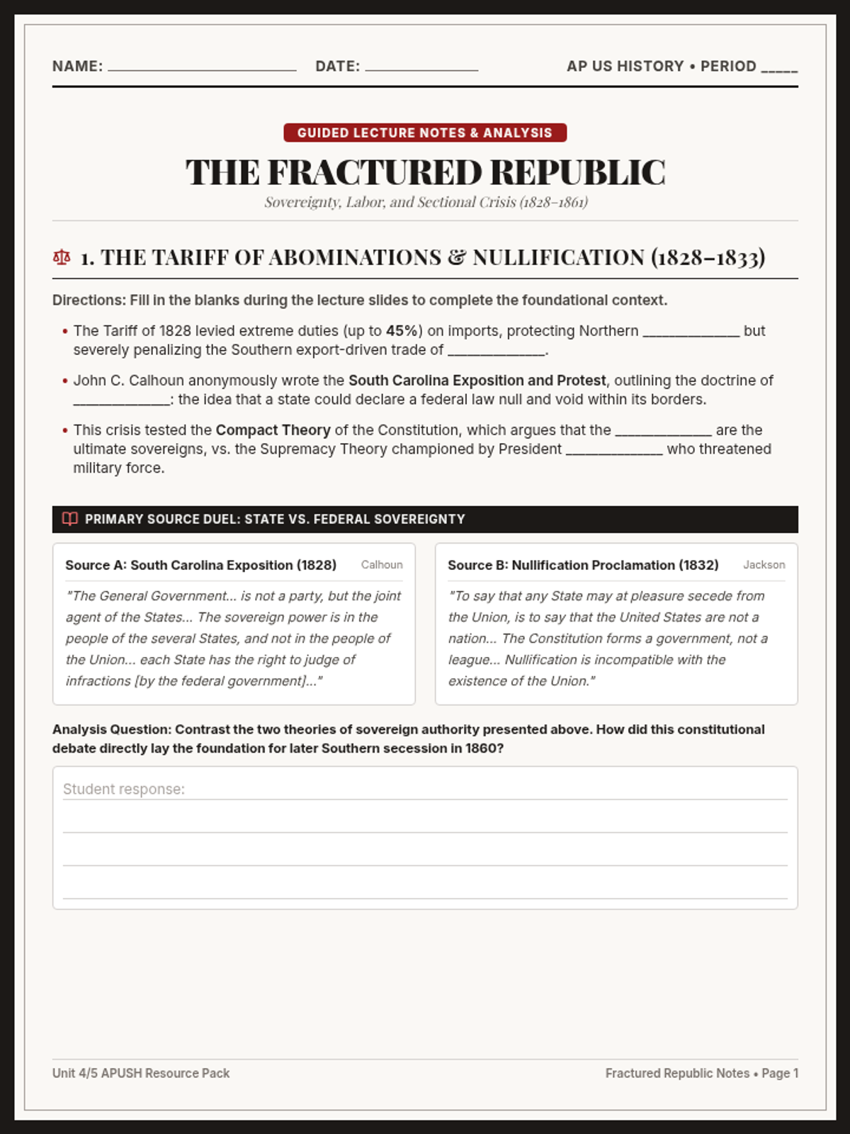 Fractured Republic Guided Notes
