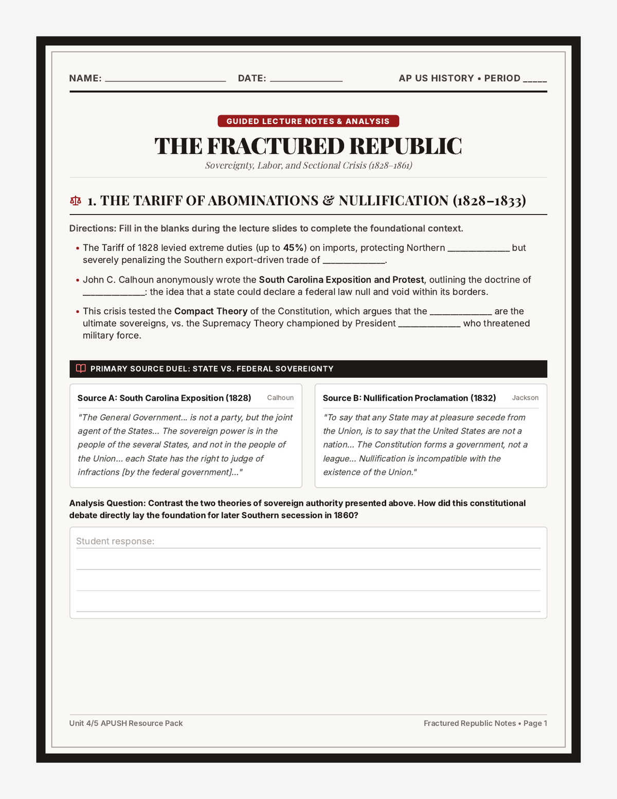 Fractured Republic Guided Notes page 1