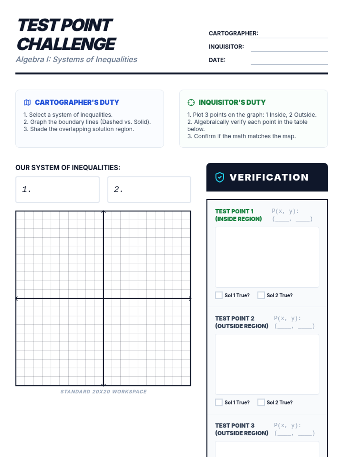 Training Point Test Example Test Point Challenge Worksheet • Material • Lenny Learning