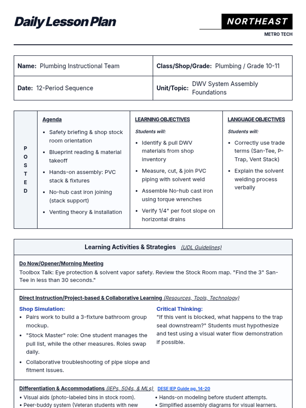 DWV Assembly Lesson Plan