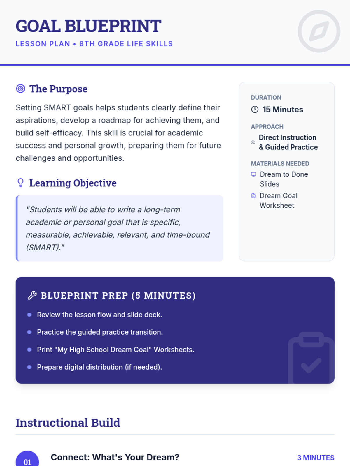 Goal Blueprint Lesson Plan • Material • Lenny.com