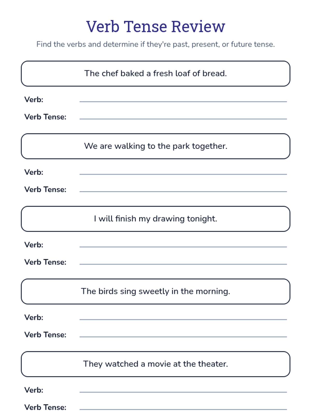 Tense Detective Worksheet