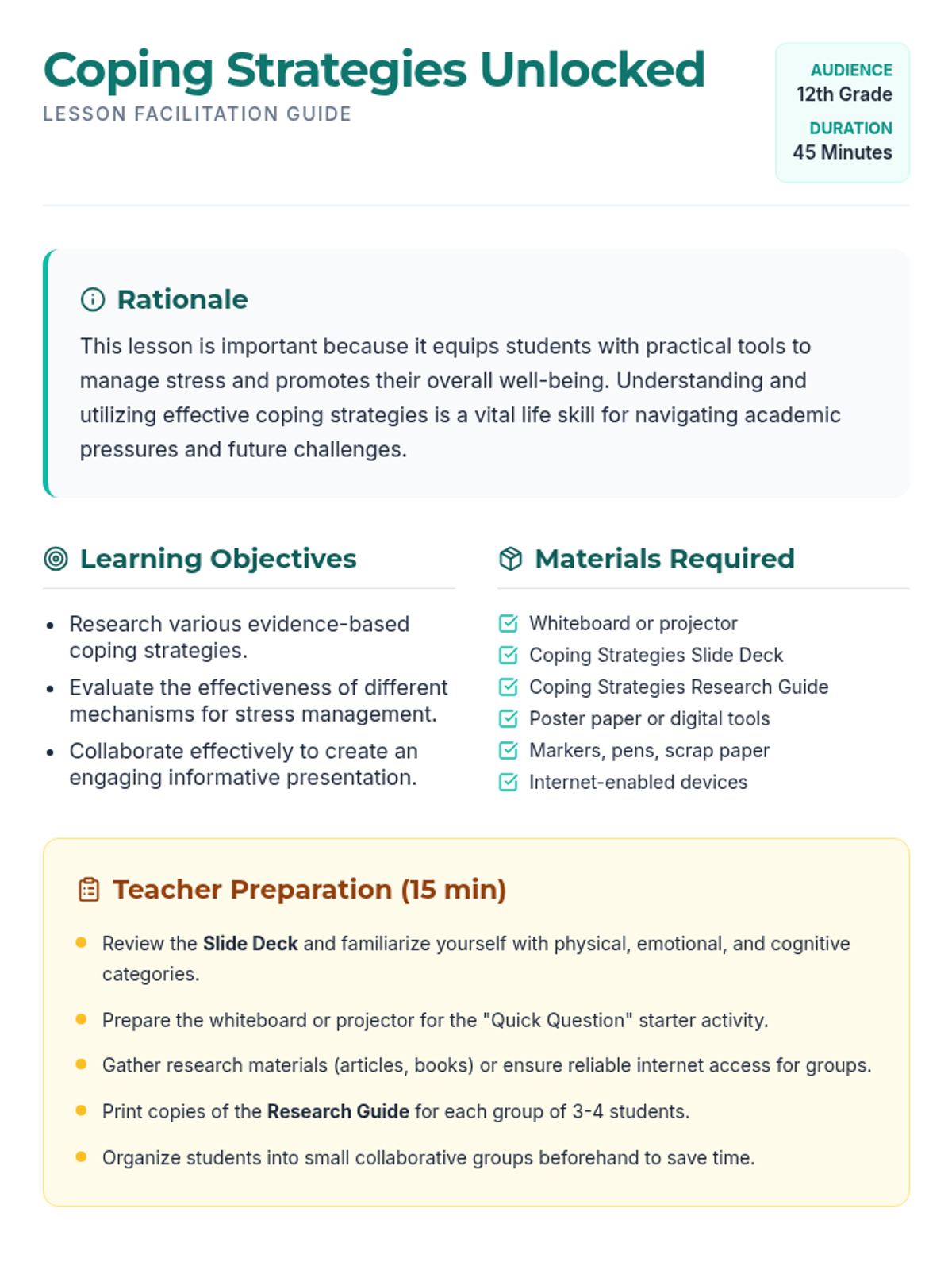 Coping Strategies Unlocked • Lesson • Lenny Learning