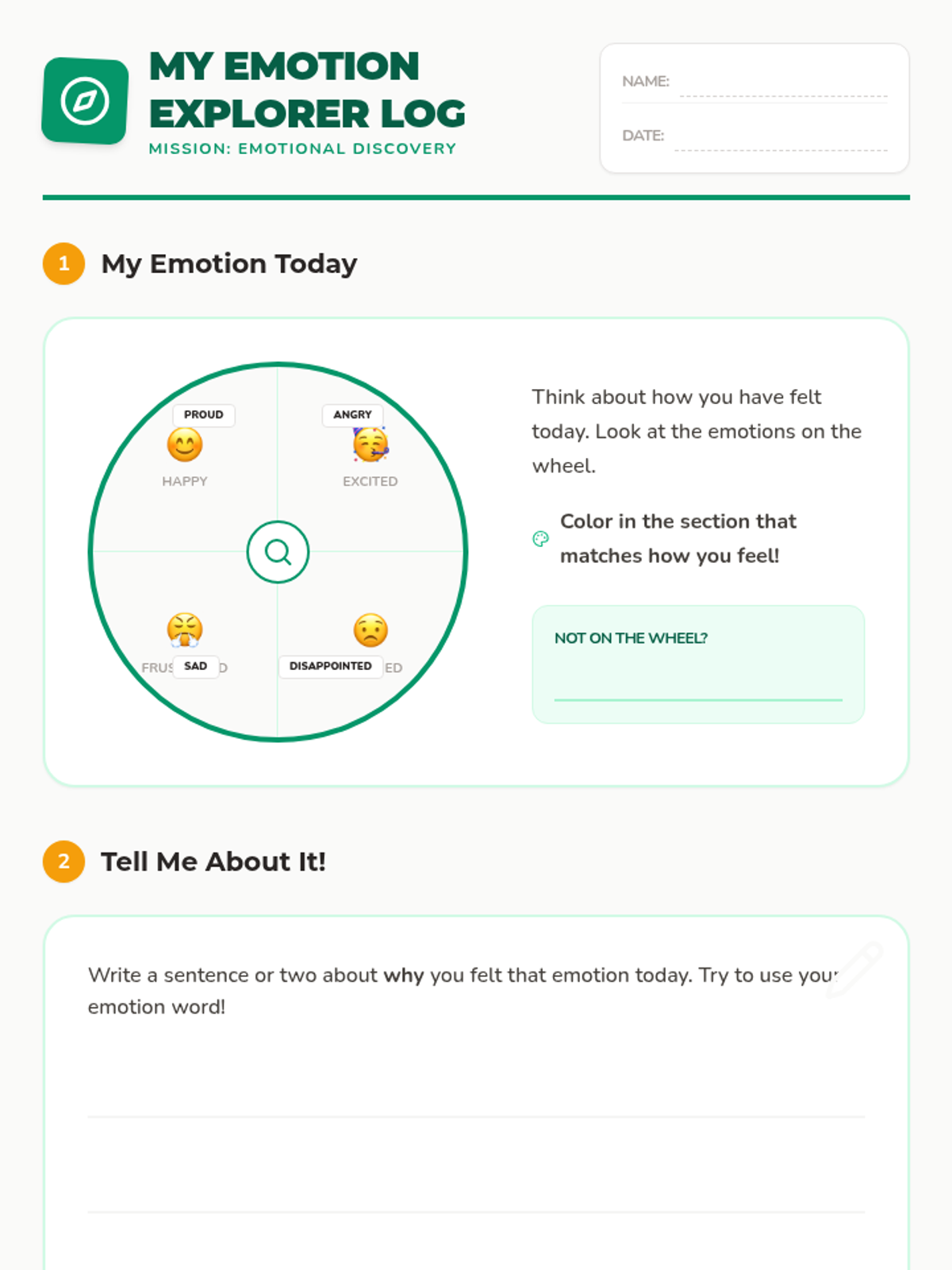Explorer Log Sheet Worksheet • Material • Lenny Learning