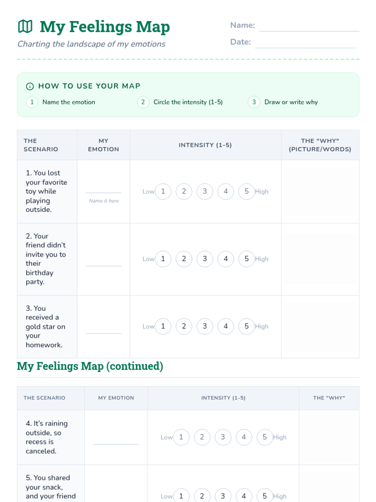 My Feelings Map • Lesson • Lenny Learning