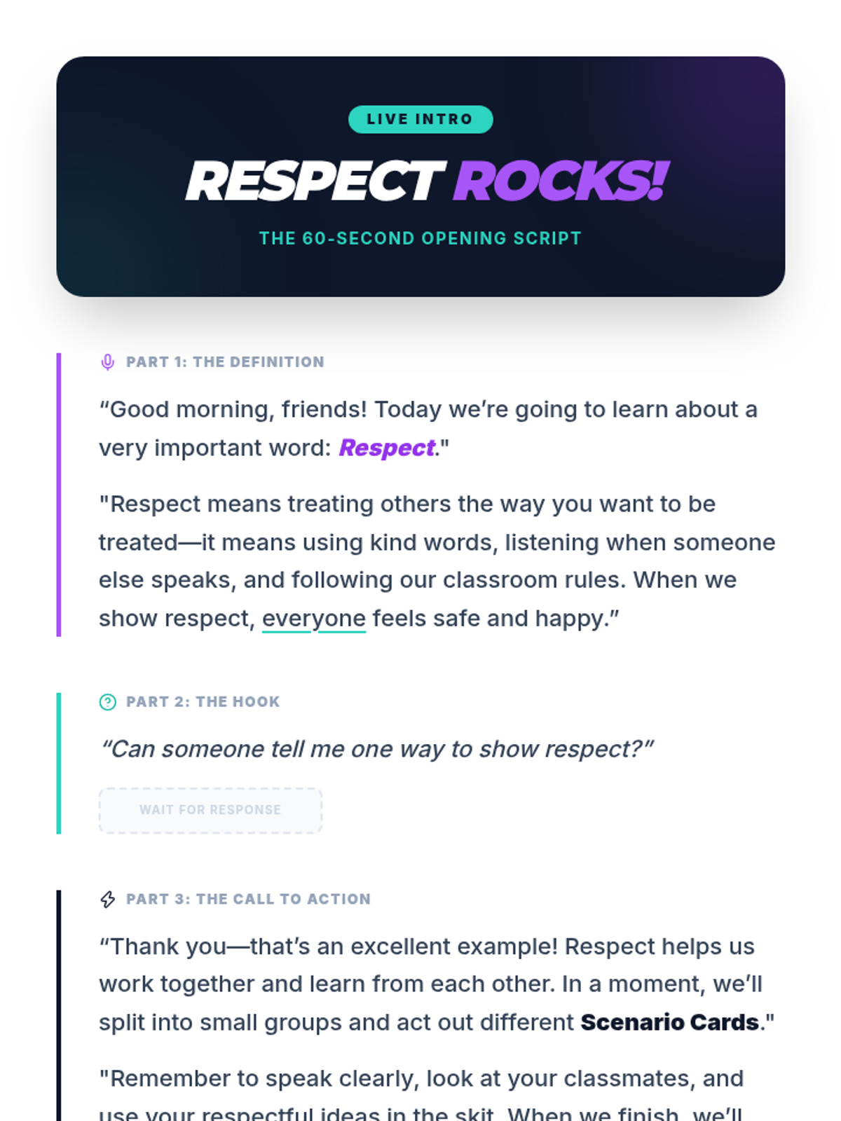 Respect Rocks Respect Rocks • Lesson • Lenny.com