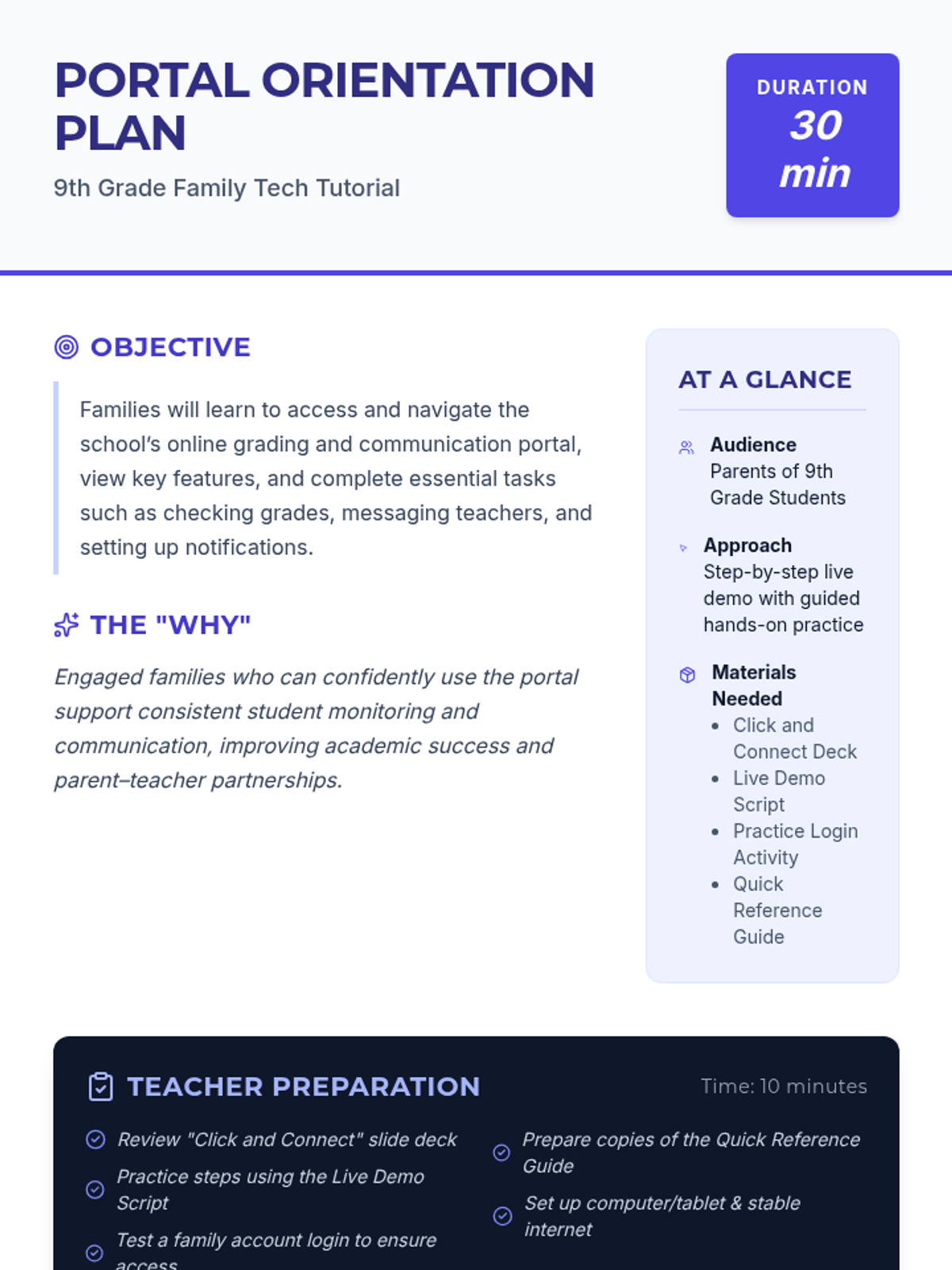 Portal Orientation Plan Lesson Plan • Material • Lenny Learning