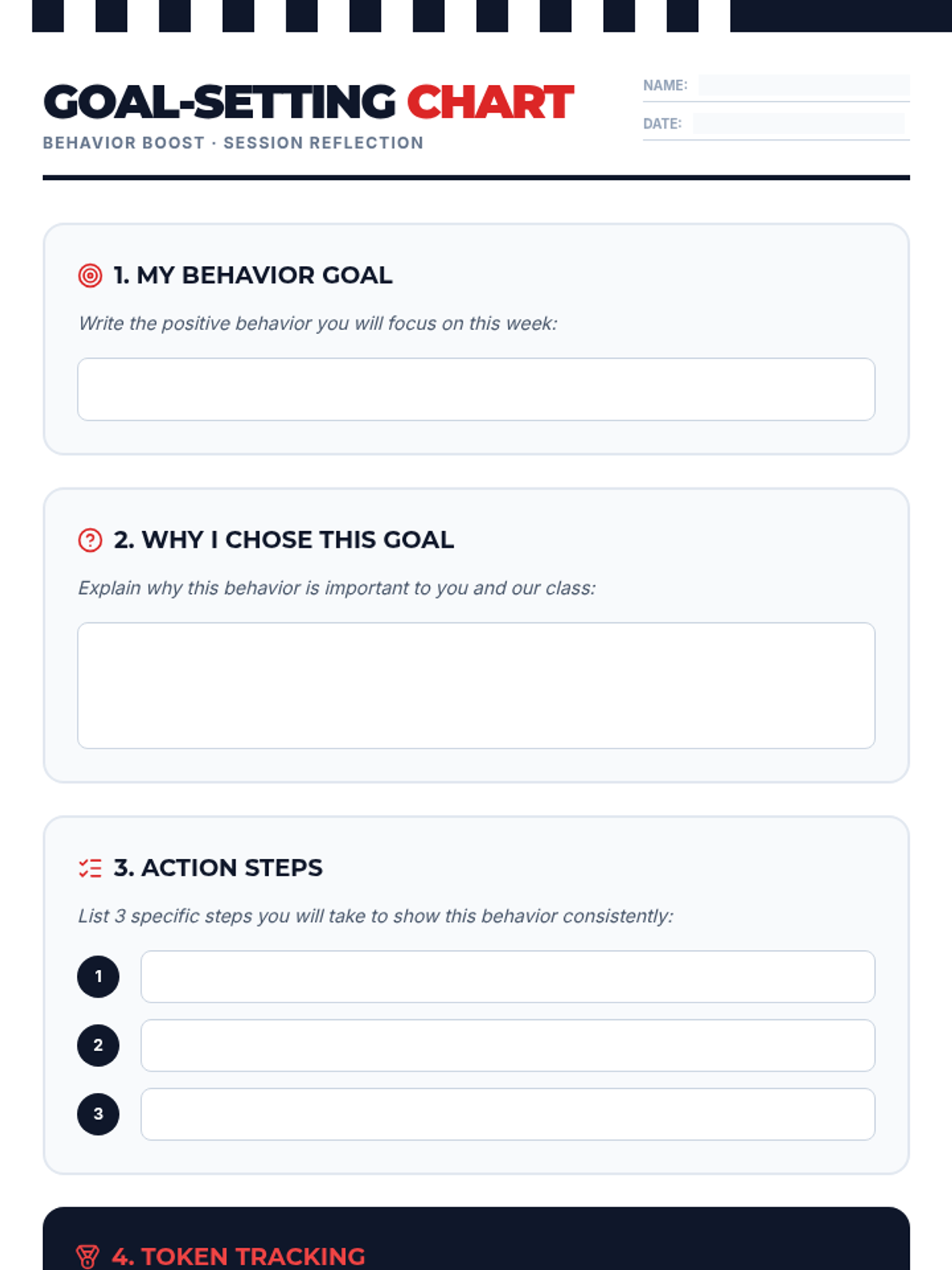 Goal-Setting Chart Worksheet • Material • Lenny Learning